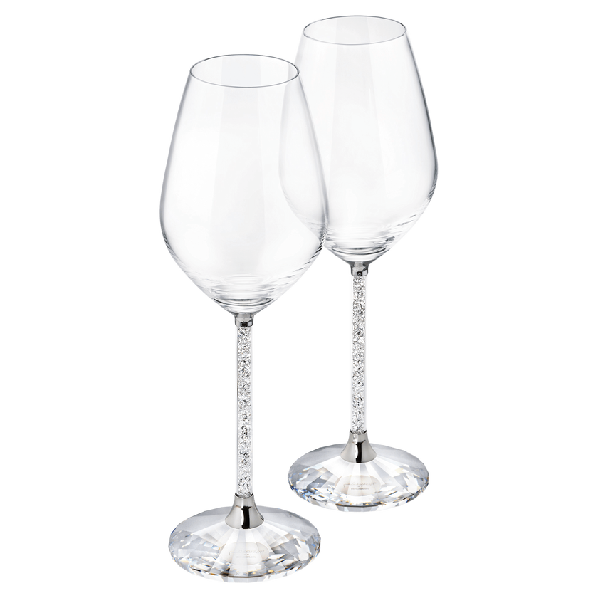 swarovski crystalline red wine glasses  set of 2