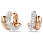 swarovski dextera hoop earrings  round cut  mini  white  rose gold tone plated