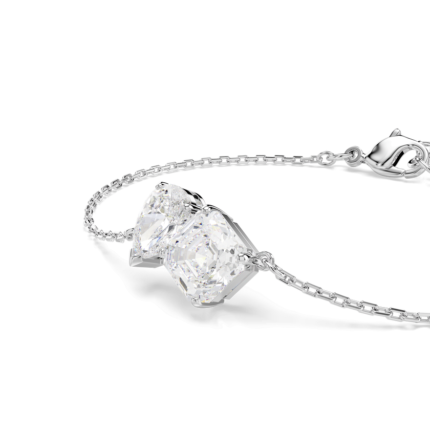 swarovski mesmera bracelet  mixed cuts  white  rhodium plated