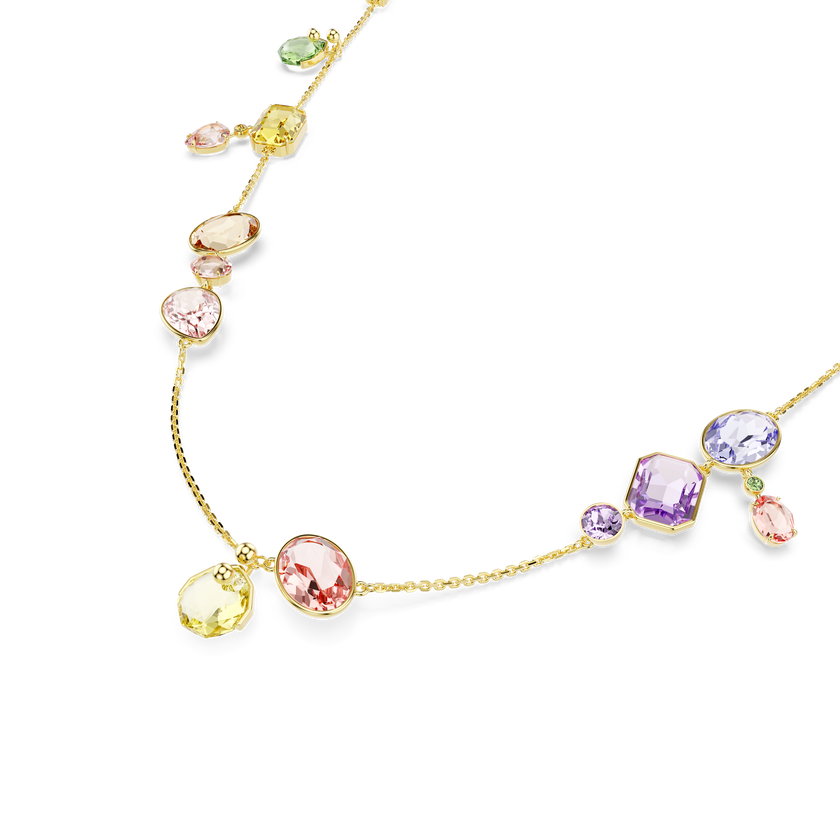 swarovski gema strandage  mixed cuts  multicolored  gold tone plated