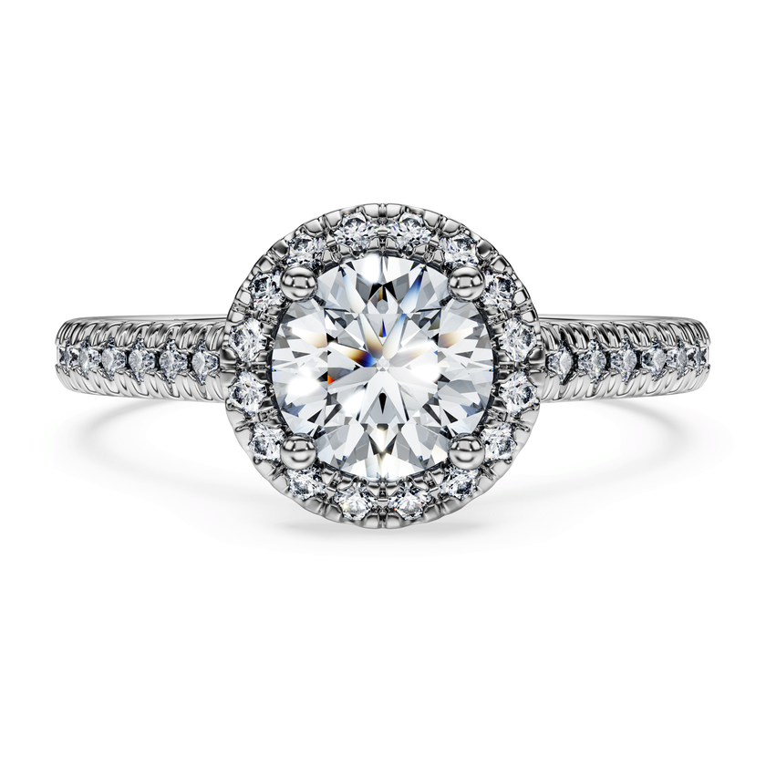 swarovski eternity halo solitaire ring  lab grown diamonds 1 33 ct tw  round shape  18k white gold