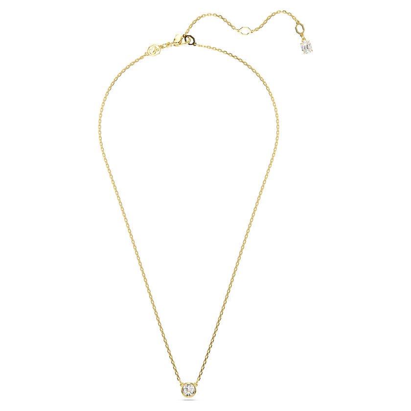 swarovski imber pendant  round cut  white  gold tone plated