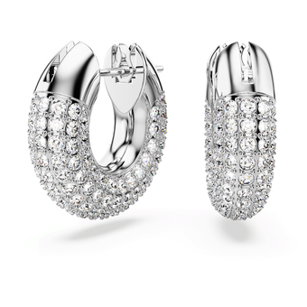 swarovski dextera hoop earrings pav crystal rhodium plated