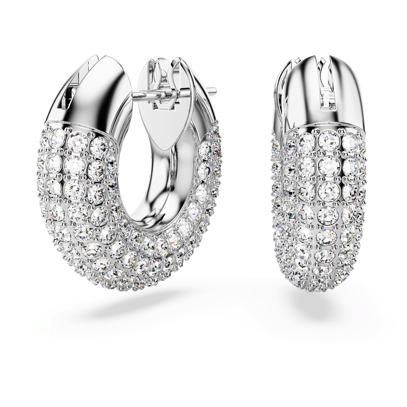 swarovski dextera hoop earrings  pav  crystal  rhodium plated