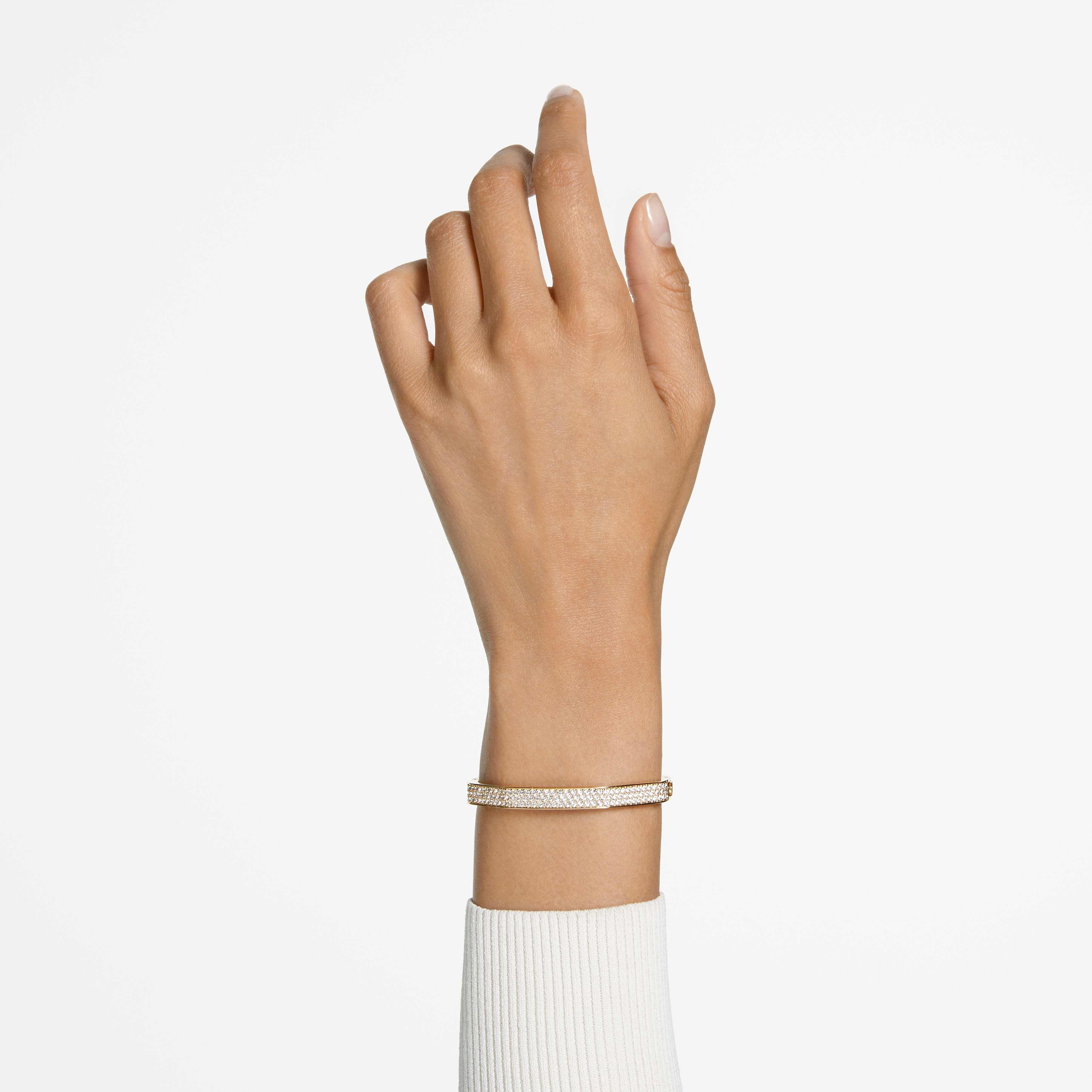 Buy Swarovski Dextera bangle, Octagon shape, White, Gold-tone plated