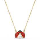 Swarovski Sparkling Dance Ladybug Necklace, Red, Gold-tone plated