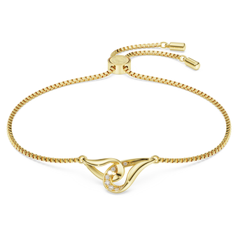swarovski classica bracelet  round cut  interlocking  white  sterling silver  18k gold finish