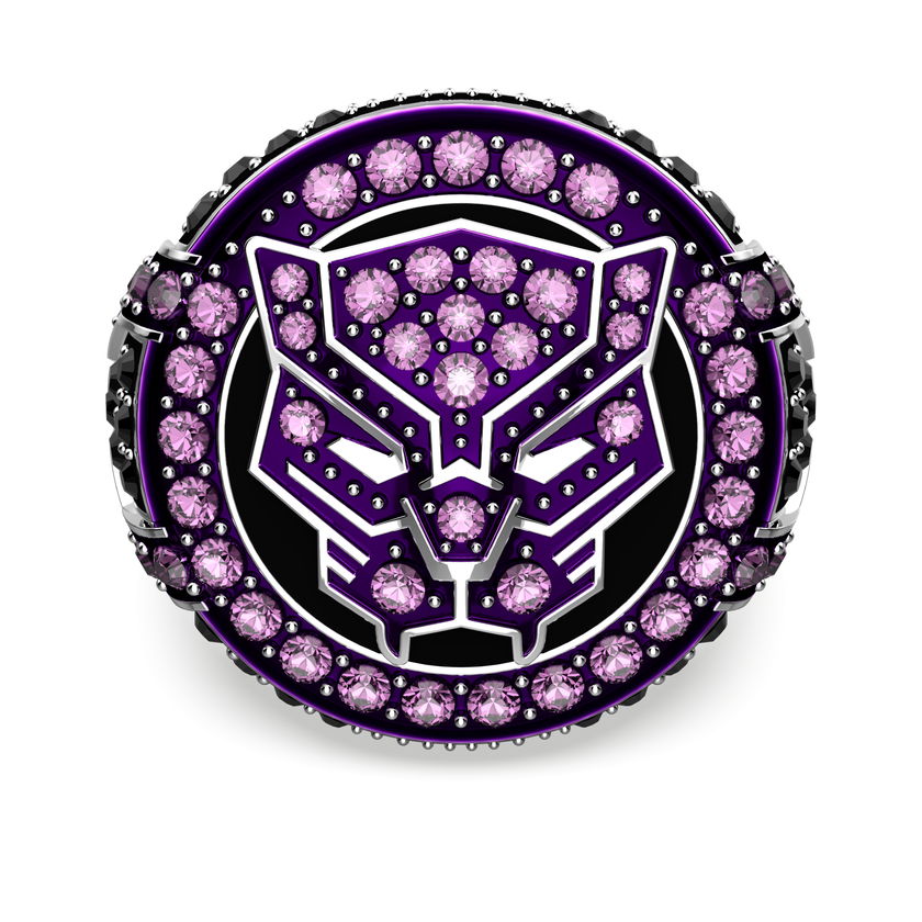 swarovski black panther ring  black panther  purple  rhodium plated
