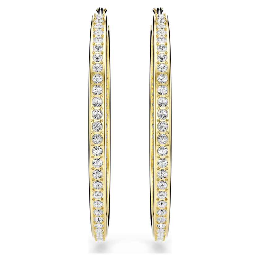 swarovski sommerset hoop earrings  white  18k gold finish
