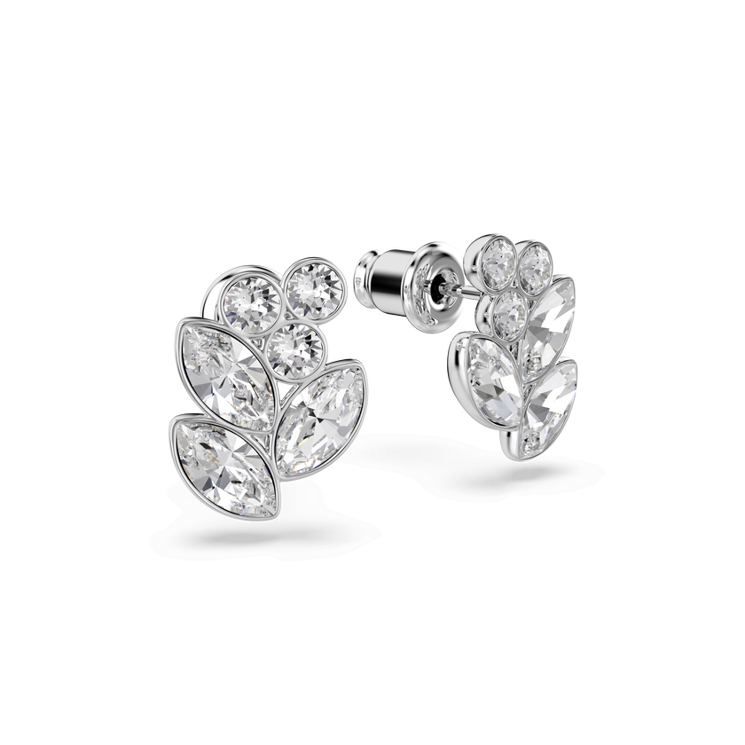 swarovski diapason stud earrings  mixed cuts  white  rhodium plated