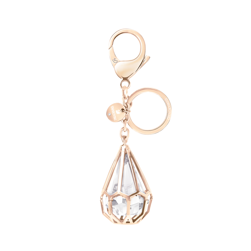 Heroism Bag Charm, White, Rose gold tone plated