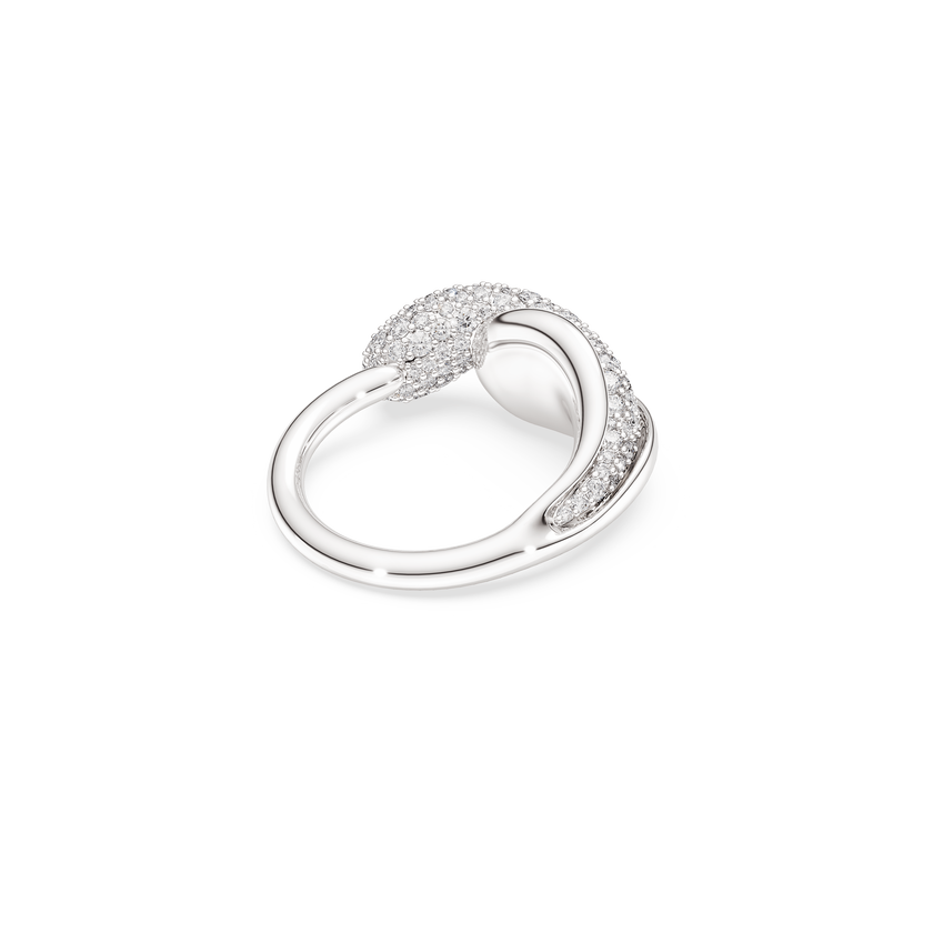 swarovski classica cocktail ring  round cut  white  sterling silver