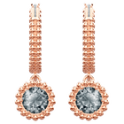 Oxygen Pierced Earrings, Gray, Rose gold plating