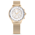 swarovski nova chrono watch swiss made metal bracelet gold tone champagne gold tone finish