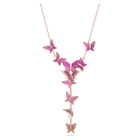 swarovski lilia y necklace butterfly pink rose gold tone plated