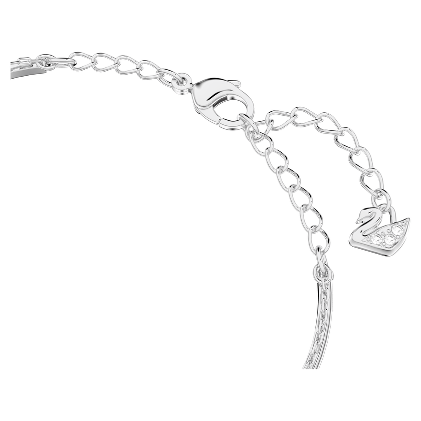 swarovski ginger bangle  white  rhodium plating