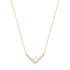 Edify Necklace, Small, White, Rose gold tone plated
