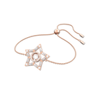 Stella bracelet, White, Rose gold-tone plated