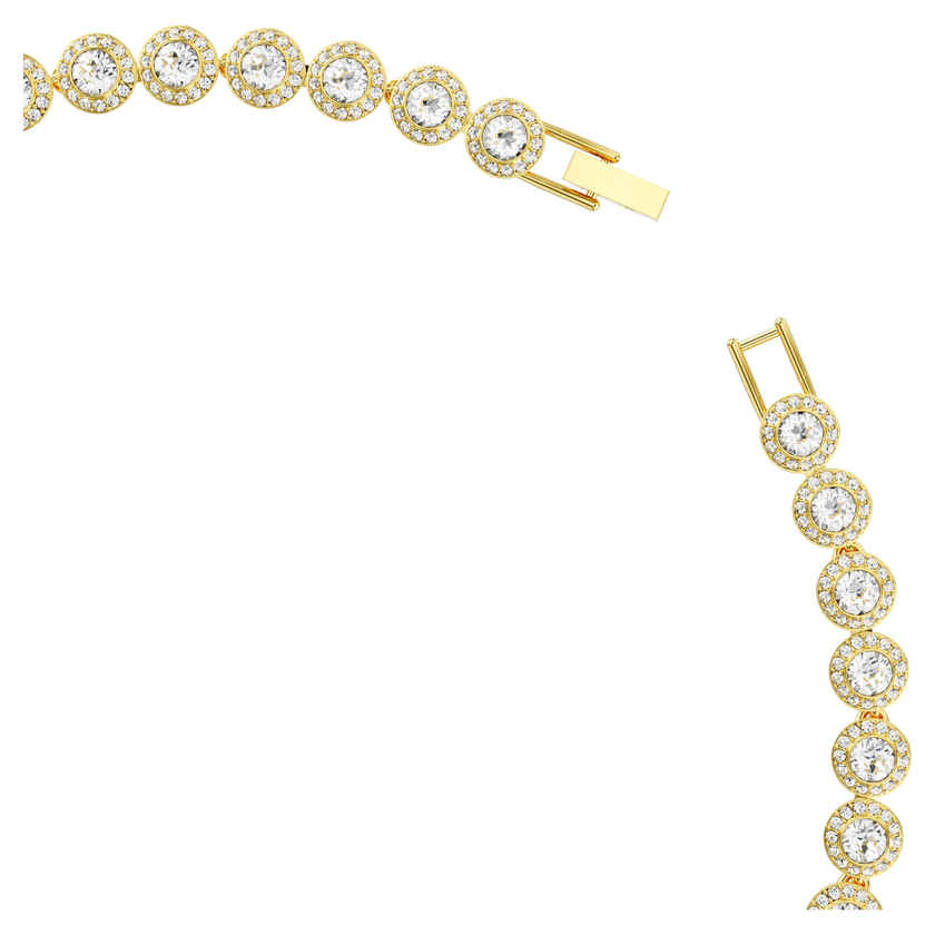 swarovski una angelic tennis necklace  round cut  white  gold tone plated