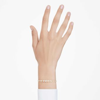 swarovski imber bracelet  mixed round cuts  white  18k gold finish