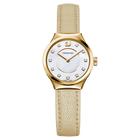 Dreamy Watch, Leather strap, Yellow, Gold-tone PVD