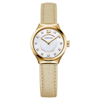 Dreamy Watch, Leather strap, Yellow, Gold-tone PVD