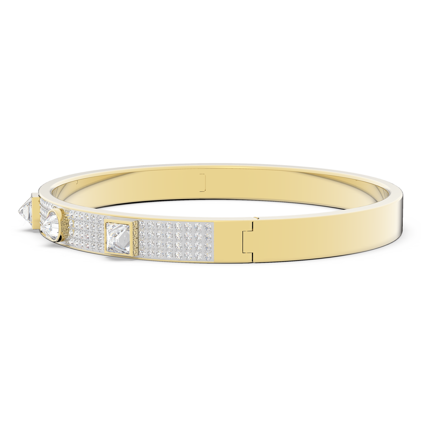 swarovski thrilling deluxe bangle  white  gold tone plated