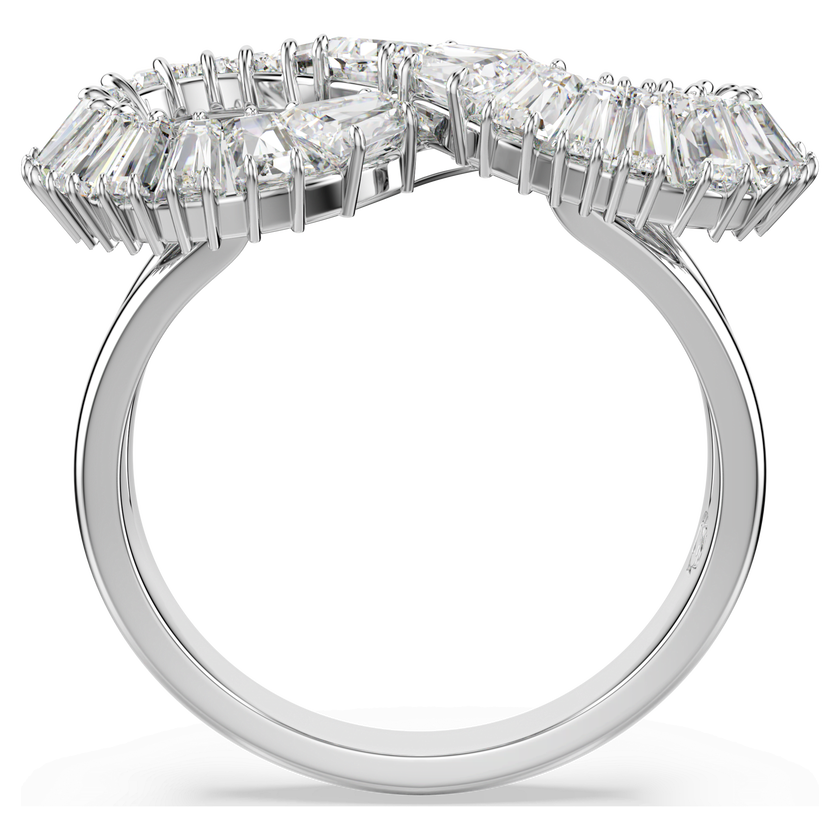 swarovski hyperbola cocktail ring  infinity  white  rhodium plated