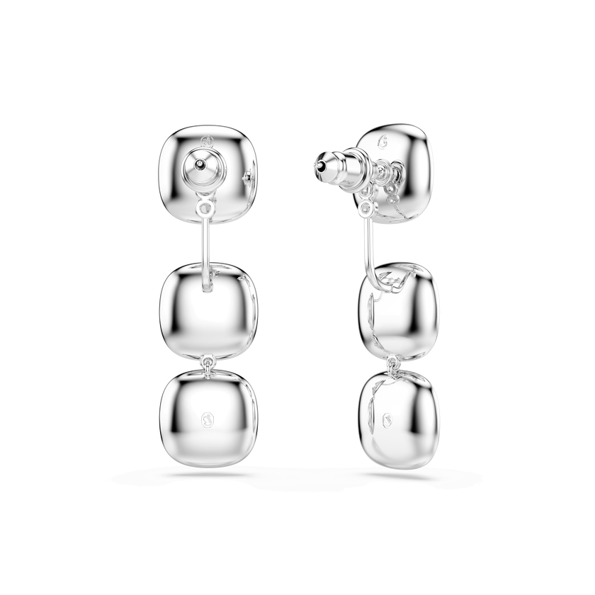 swarovski una angelic earrings  cushion cut  white  rhodium plated