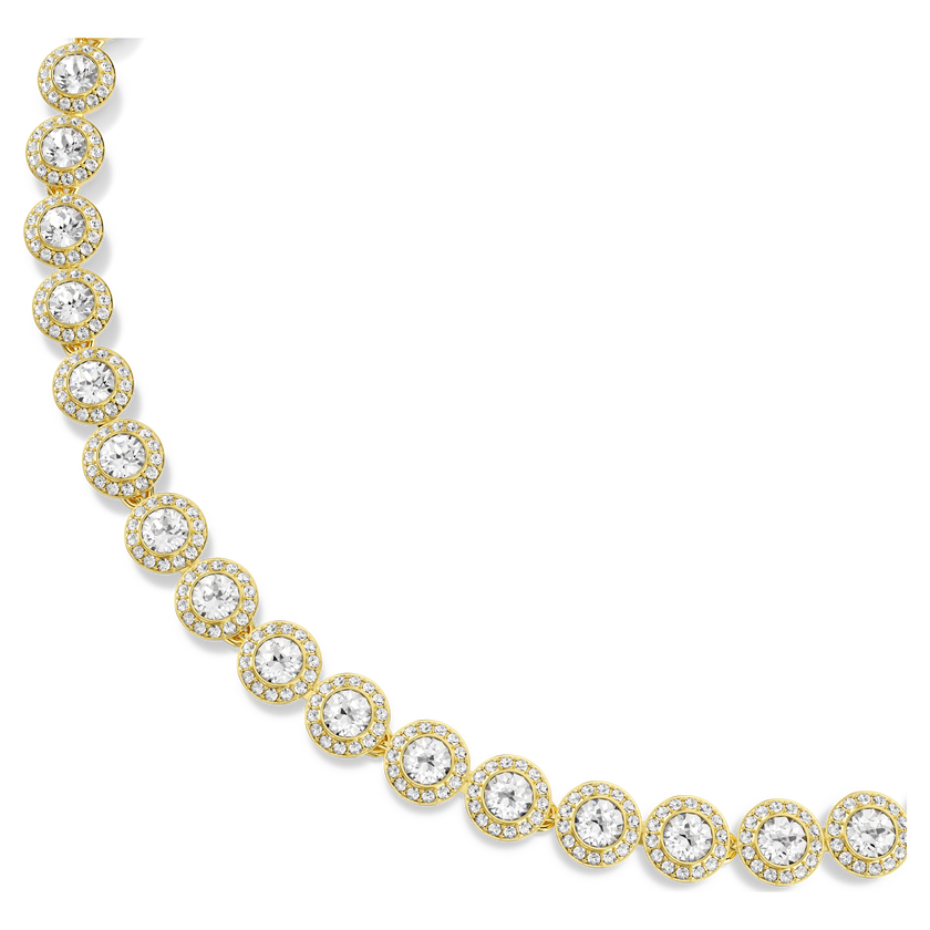 swarovski una angelic necklace  round cut  white  18k gold finish