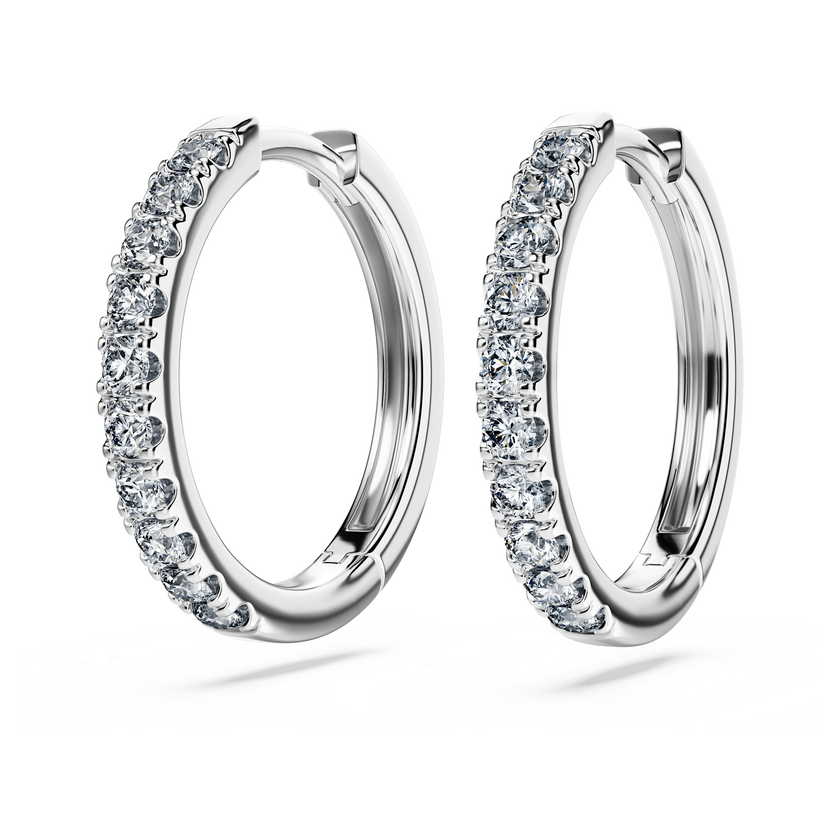 swarovski eternity hoop earrings  laboratory grown diamonds 0 5 ct tw  18k white gold