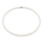 swarovski matrix necklace  crystal pearl  white  rhodium plated