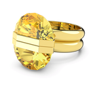 swarovski lucent ring magnetic closure yellow gold tone plated