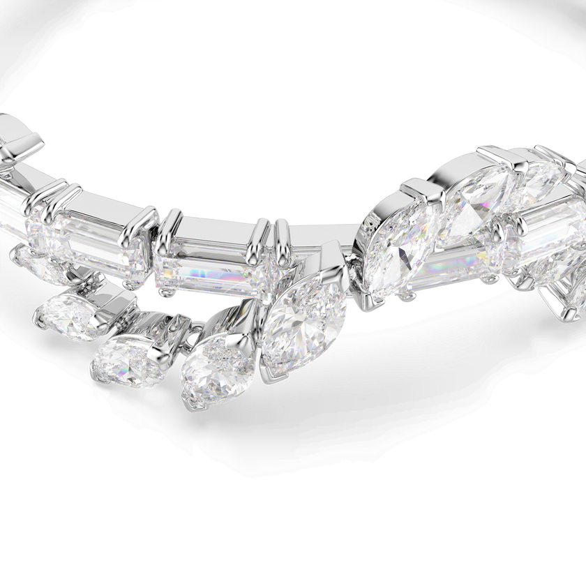 swarovski mesmera bracelet  mixed cuts  white  rhodium plated