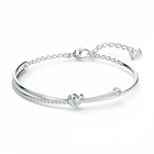 Lifelong Heart Bangle, White, Rhodium plated