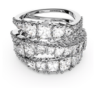 swarovski hyperbola ring mixed cuts white rhodium plated