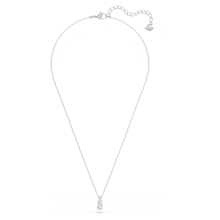 swarovski stilla attract pendant  round cut  white  rhodium plated