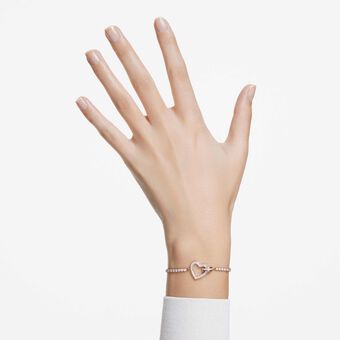 swarovski lovely bracelet  heart  white  18k rose gold finish