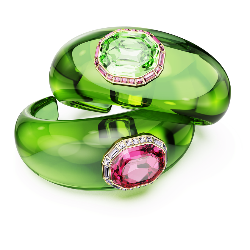 swarovski dulcis set  octagon cut  pav   multicolored  gold tone plated