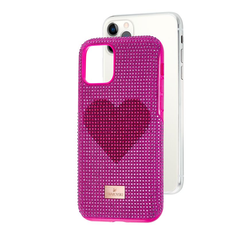 Crystalgram Heart Smartphone Case with Bumper, iPhone® 11 Pro, Pink