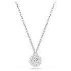 swarovski dextera pendant round cut sphere white rhodium plated