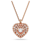 swarovski idyllia pendant crystal pearl heart white rose gold tone plated