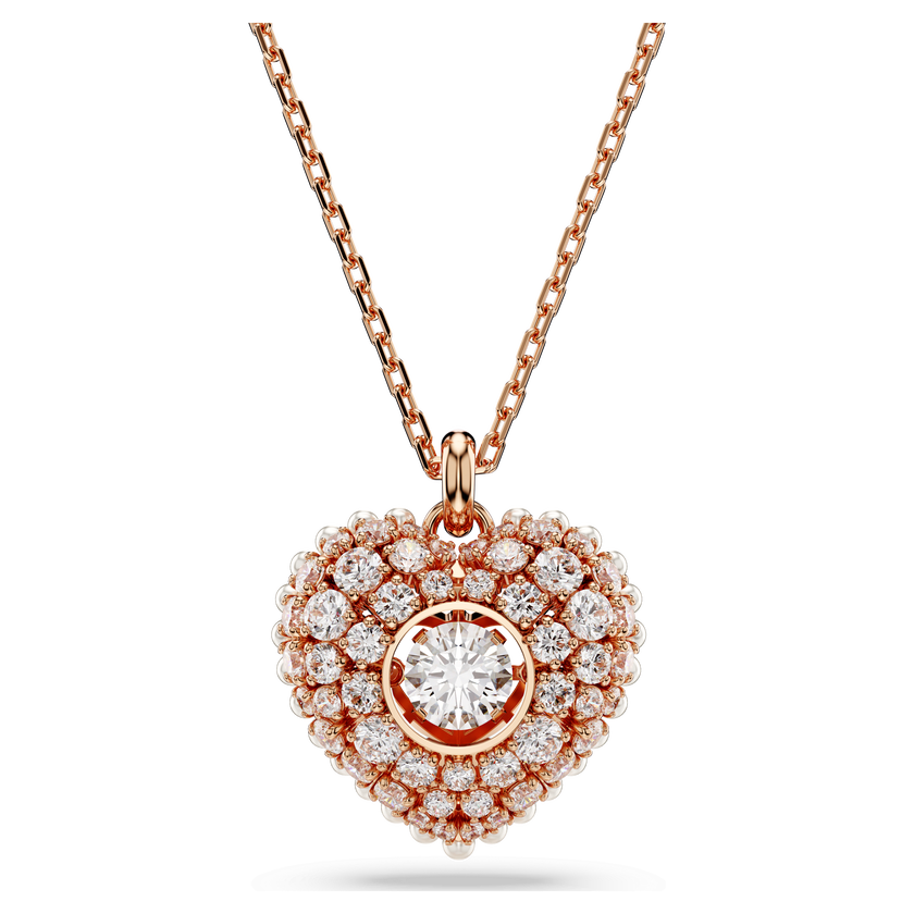swarovski idyllia pendant  crystal pearl  heart  white  rose gold tone plated