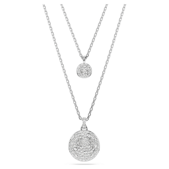 swarovski sublima layered pendant white rhodium plated