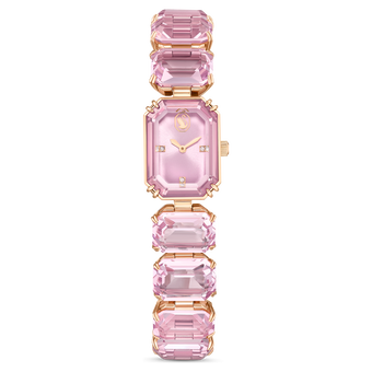 swarovski millenia watch octagon cut bracelet pink rose gold tone finish