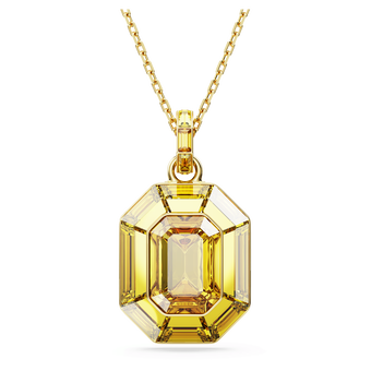 swarovski lucent pendant octagon shape yellow gold tone plated