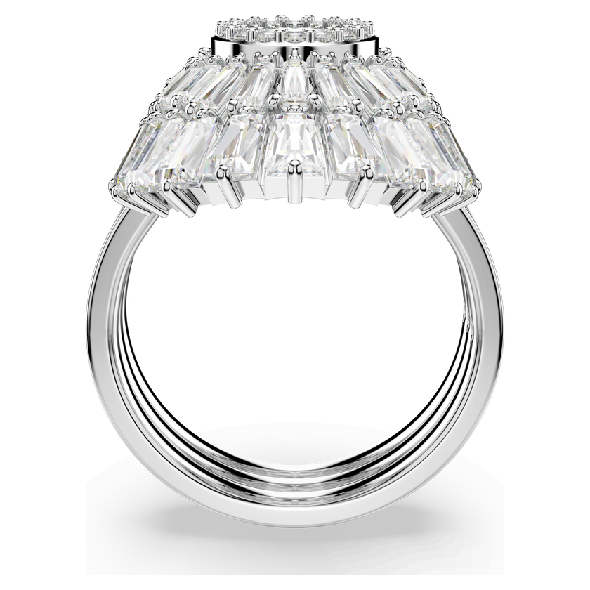 swarovski idyllia ring  set  3   mixed cuts  shell  white  rhodium plated
