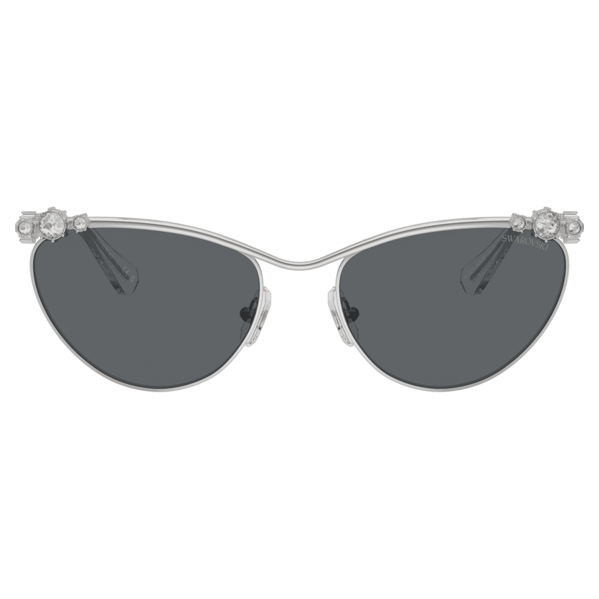 swarovski sunglasses  oval shape  sk7017  silver tone
