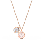 Tahlia Doble Pendant, Pink, Rose-gold tone plated