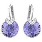 Bella V Pierced Earrings, Violet, Rhodium Plating